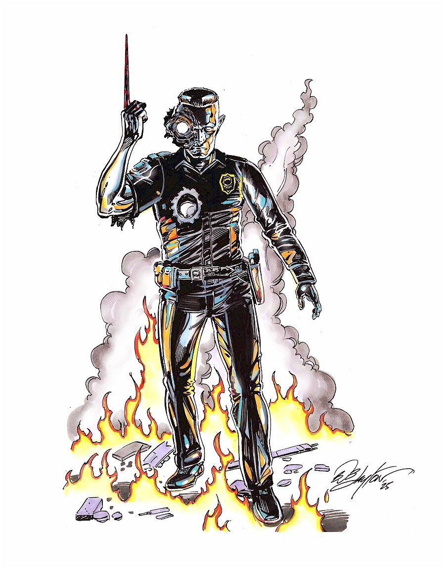 Bob_Layton's tweet image. I'm currently working on the covers for a new #Terminator mini-series for my friends at @DynamiteComics . In the meantime, on that subject, I was commissioned to do this 9"x 12" T-1000 drawing in advance of my upcoming appearance at @InkinkArt in Singapore on July 18th.