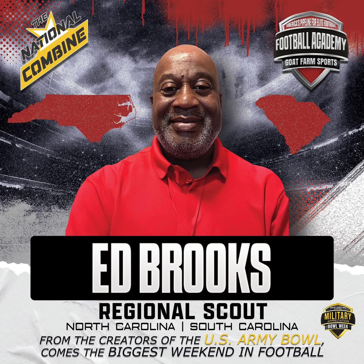CFSRecruitment's tweet image. Congrats to Ed Brooks & Freddie Brown on being named regional scouts for National Combine! Nominate your athlete: bit.ly/nominateNC