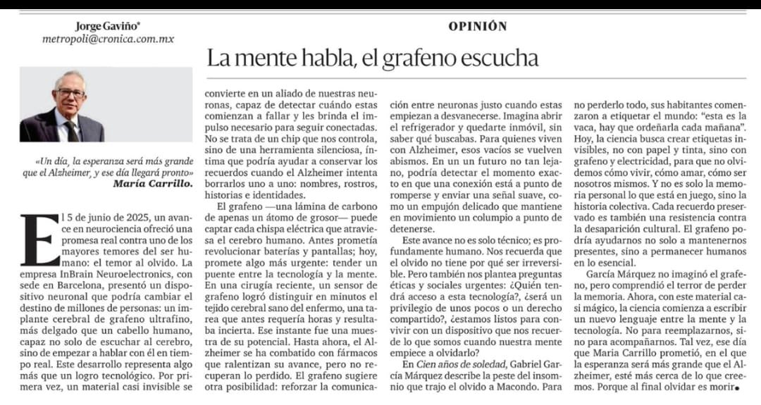 jorgegavino's tweet image. La mente habla, el grafeno escucha @LaCronicaDeHoy.