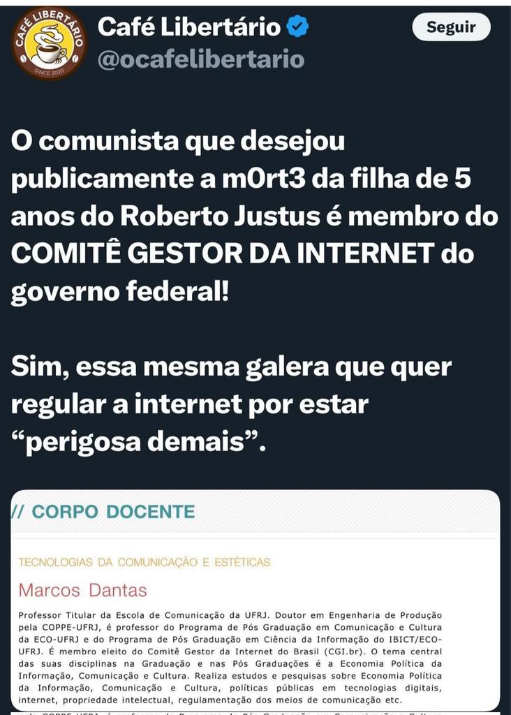 O STF, juntamente com esses tiranos ,querem regulamentar as redes sociais. Vc tem o direito de ficar calado na democracia de " A Leixandre de imoraes" ou será condenado a morte pela militância do ladrão cachaceiro descondenado.