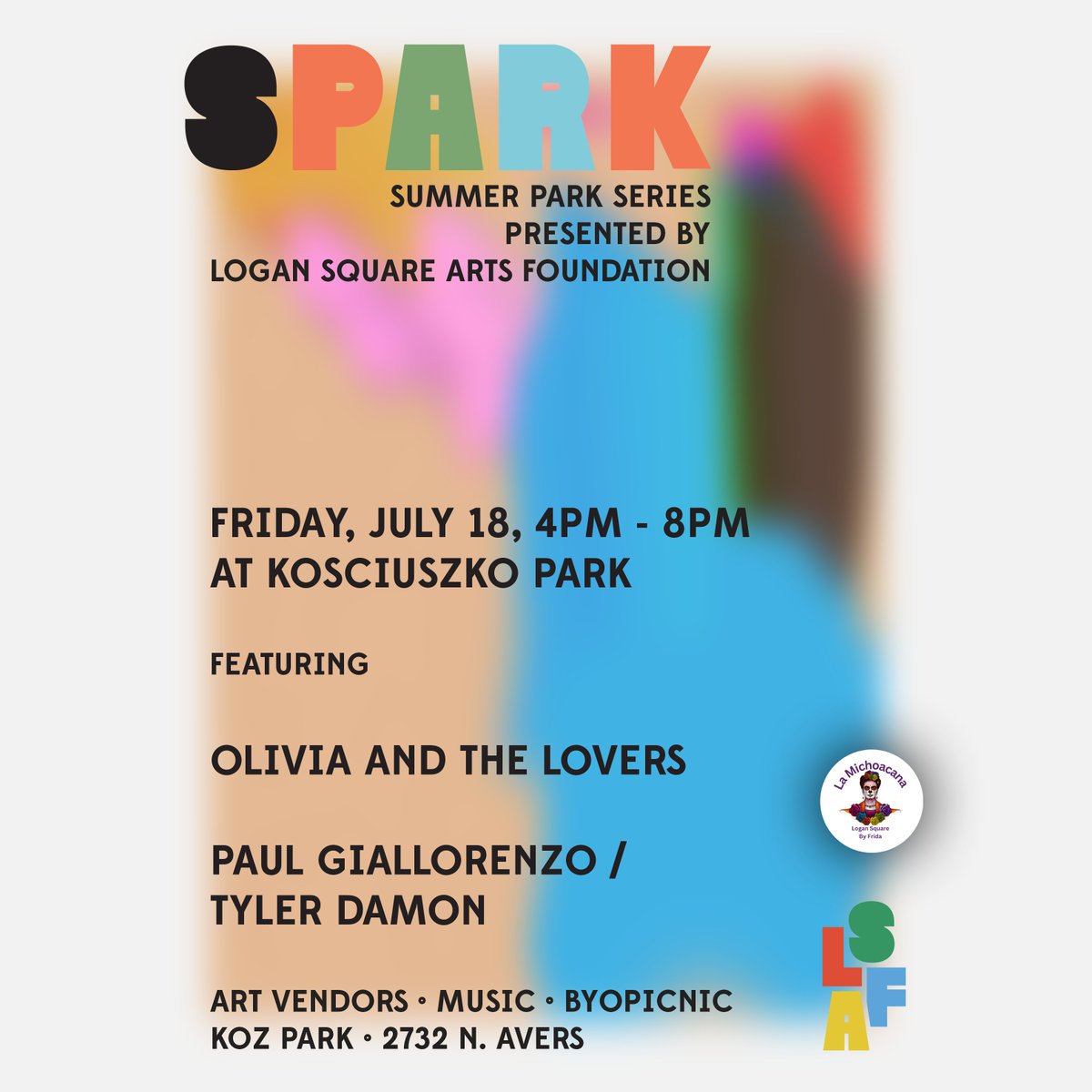 LoganSquareAF's tweet photo. SPARK is a series of free pop-up events happening in Logan Square parks this summer. Series kicks of at Koz Park on Friday July 18th! Featuring live music, interactive activities, and art vendors. Think of it as the Logan Square Arts Fest, just in a smaller, more spontaneous form https://t.co/7qiEu5rG5S