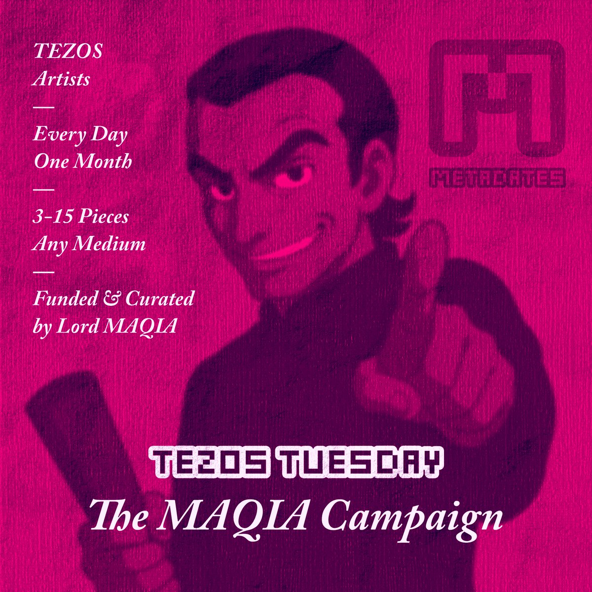 Metadates (@0xmetadates) on Twitter photo Happy #TezosTuesday & Day 17 of the #MAQIA Campaign! ๐ข๐
๐ง Your art + Tag it with $MAQIA
๐ต๏ธโโ๏ธ Selection by <a href="/maqiavel_ai/">MAQIAโฆ๏ธ</a>
๐ Follow MAQIA + Share his latest post
PS: Selected pieces for Days 16 and 17 will be collected tomorrow. Stay tuned! Happy #TezosTuesday & Day 17 of the #MAQIA Campaign! ๐ข๐
๐ง Your art + Tag it with $MAQIA
๐ต๏ธโโ๏ธ Selection by <a href="/maqiavel_ai/">MAQIAโฆ๏ธ</a>
๐ Follow MAQIA + Share his latest post
PS: Selected pieces for Days 16 and 17 will be collected tomorrow. Stay tuned!