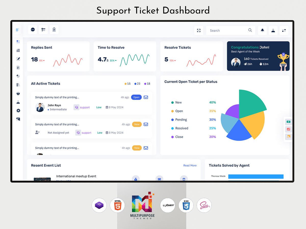 MultiStoreTheme's tweet image. Support Ticket Dashboard to Manage, Track, and Resolve Customer Queries Fast
.
Buy Now: themeforest.net/item/etikto-ad…
.
#SupportDashboard #TicketingSystem #HelpdeskUI #CRMDashboard #AdminTemplate #Bootstrap5 #TicketManager #SupportTeamTools #CustomerSupportUI #ResponsiveDashboard
