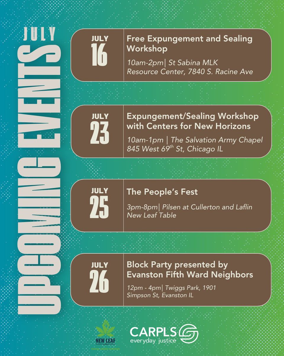 Check out what’s happening this month for CARPLS &amp; New Leaf, and stay tuned for individual reminders—especially for events that require registration!