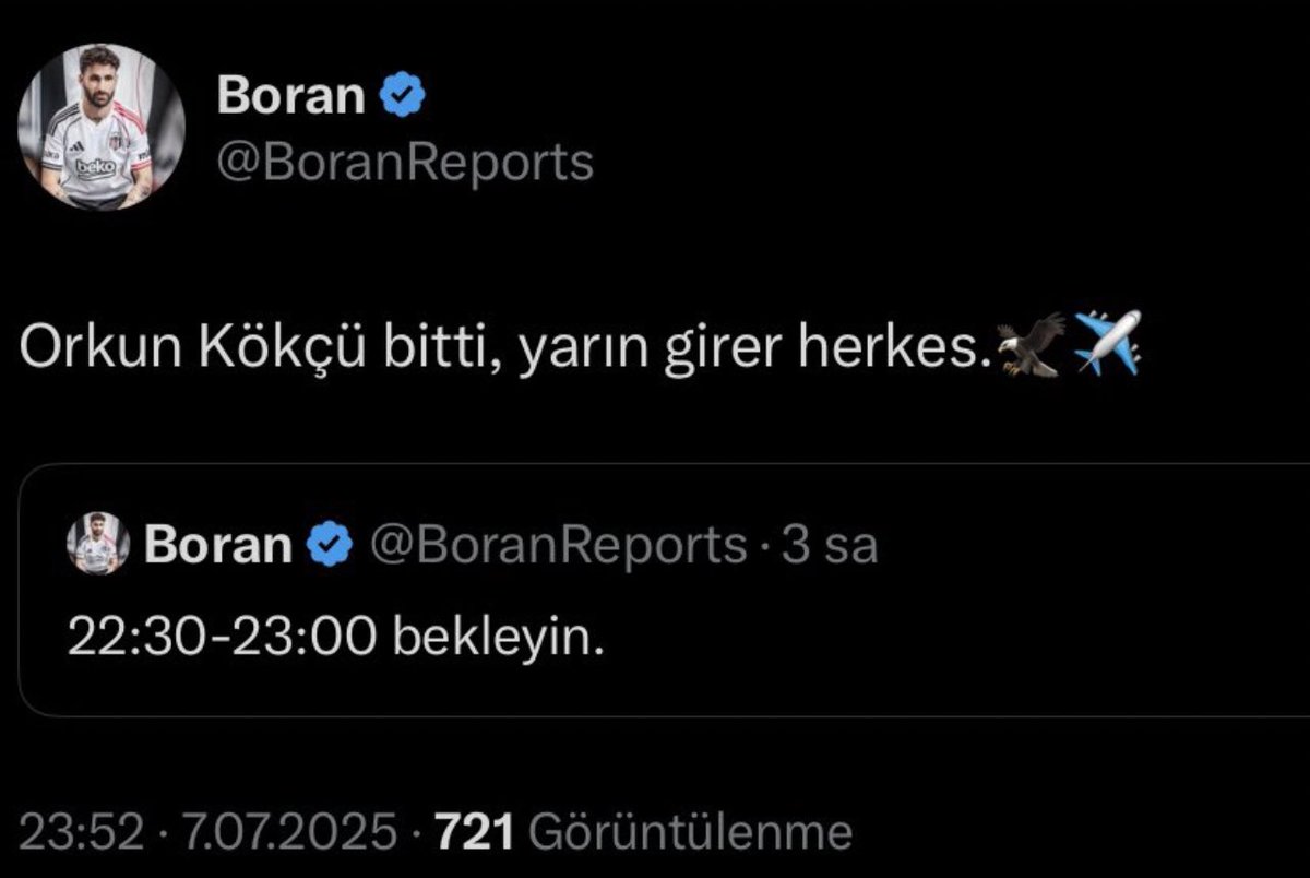 🚨Orkun Kökçü Beşiktaş’ta 🦅