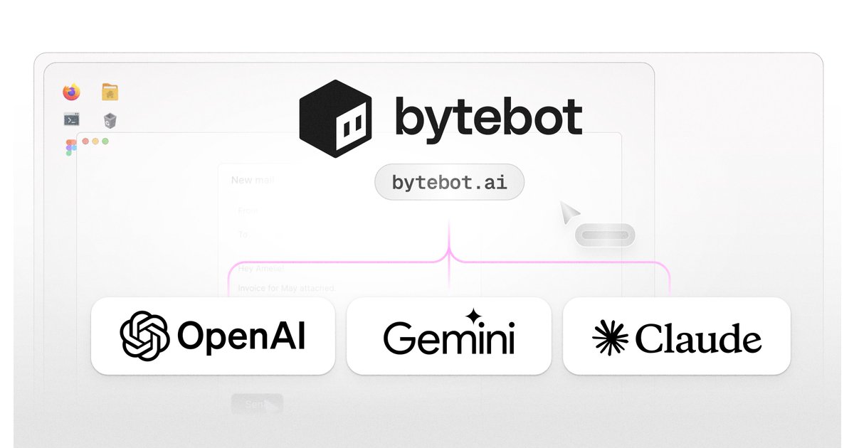 More choice in the LLM power your desktop agent - Bytebot now supports <a href="/Google/">Google</a> Gemini and <a href="/OpenAI/">OpenAI</a> GPT integrations!
