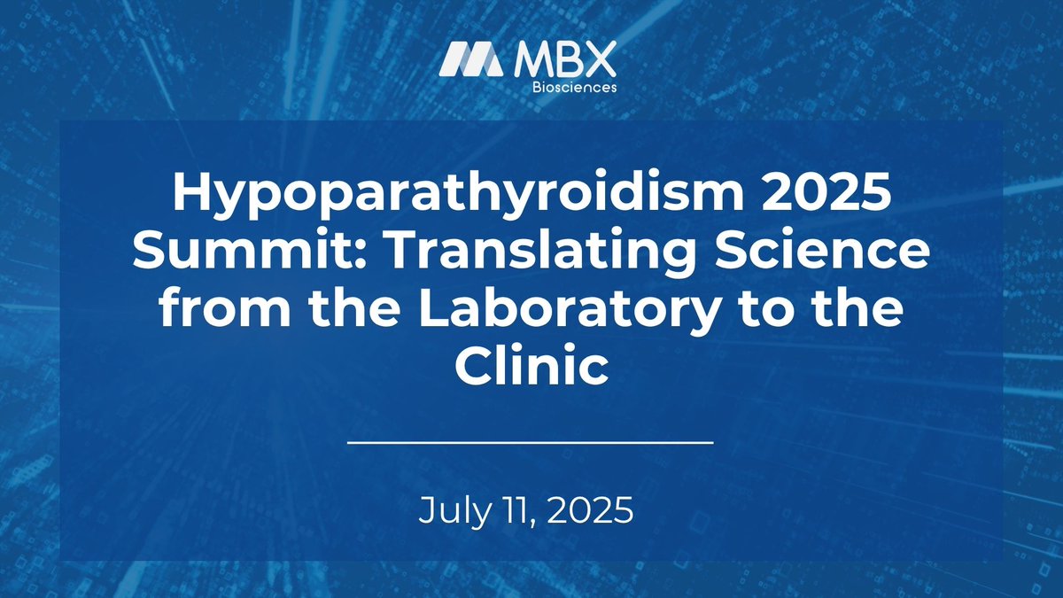 MBX Biosciences (@mbxbio) on Twitter photo This week, Richard DiMarchi, Ph.D., <a href="/IndianaUniv/">Indiana University</a> Prof., MBX co-founder & will present on the discovery process for our novel investigational parathyroid hormone replacement therapy at the 2nd Annual Hypoparathyroidism Summit.
endocrine.org/-/media/endocr… This week, Richard DiMarchi, Ph.D., <a href="/IndianaUniv/">Indiana University</a> Prof., MBX co-founder & will present on the discovery process for our novel investigational parathyroid hormone replacement therapy at the 2nd Annual Hypoparathyroidism Summit.
endocrine.org/-/media/endocr…