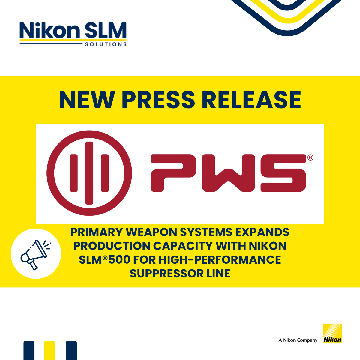 We’re proud to welcome Primary Weapons Systems (PWS) to the Nikon SLM Solutions family with their acquisition of an SLM®500 to expand production of the BDE suppressor line. Full PR: nikon-slm-solutions.com/newsroom/prima…