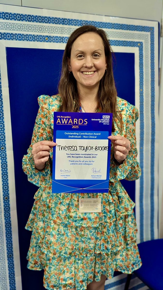 Leicester Chaplaincy (@leic_chaplaincy) on Twitter photo Huge congratulations to our Chaplain Theresa Taylor-Brookes on her nomination for the Outstanding Contribution Award (Individual) at the UHL Recognition Awards 2025! ππ
Truly well-deserved; keep shining Theresa! #TeamUHL #Care #NHS #Chaplaincy <a href="/Leic_hospital/">Leicester's Hospitals</a> <a href="/LPTnhs/">Leicestershire Partnership NHS Trust</a> Huge congratulations to our Chaplain Theresa Taylor-Brookes on her nomination for the Outstanding Contribution Award (Individual) at the UHL Recognition Awards 2025! ππ
Truly well-deserved; keep shining Theresa! #TeamUHL #Care #NHS #Chaplaincy <a href="/Leic_hospital/">Leicester's Hospitals</a> <a href="/LPTnhs/">Leicestershire Partnership NHS Trust</a>
