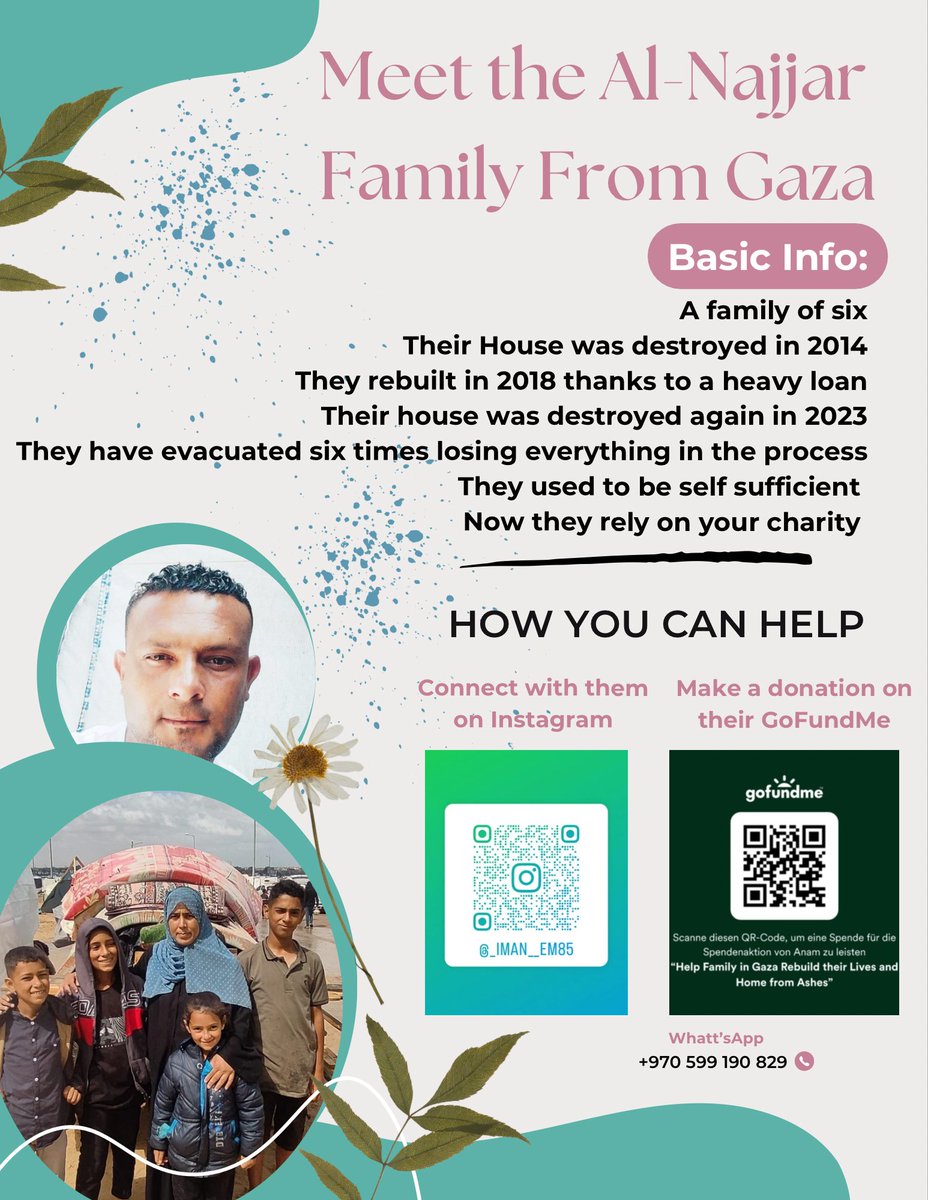 My husband was injured on his way to the aid distribution center, and my son was injured before that. Now my family is without a breadwinner, and my children are crying from hunger. Please participate and donate.
gofund.me/84a08b68