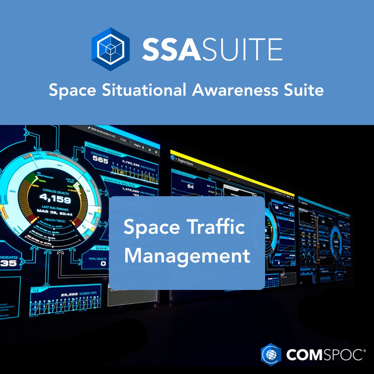 COMSPOC's tweet image. COMSPOCโs SSASuite is a commercial-off-the-shelf platform at the enterprise scale needed to support a complete space situational awareness operations center. The architecture behind SSASuite makes it an ideal platform for space traffic management. By natively ingesting and fusingโฆ