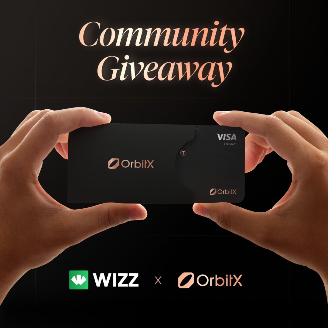 Our community deserves the best crypto tools 🫡

We partnered with <a href="/OrbitX_Pay/">OrbitX</a>  for this MASSIVE giveaway:

🏆 3x OrbitX Neo Cards
🏆 ($30 each, 1yr FREE)

To win:

❤️ Like &amp; Repost
👥 Follow <a href="/OrbitX_Pay/">OrbitX</a> &amp; <a href="/WizzHQ/">Wizz</a> 
📱 Reply w/ OrbitX app home screenshot
