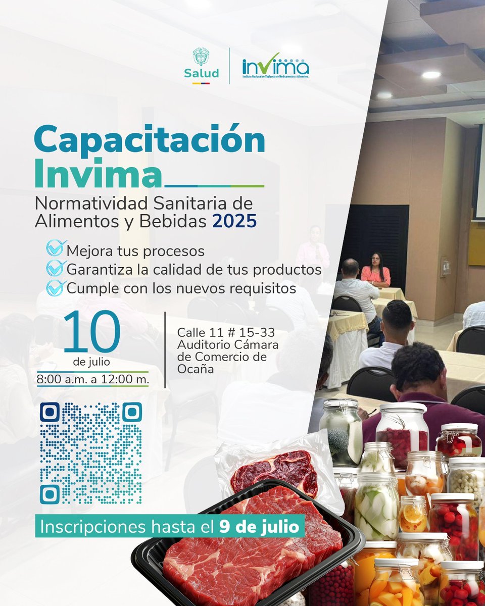 Invima (@invimacolombia) on Twitter photo #RegionesInvima | Llegó la hora de actualizarse 📖 en todo lo relacionado con la normatividad sanitaria vigente. Te esperamos este 10 de julio en la <a href="/Camaraocanacol/">Camaraocana</a>.
¡Inscríbete ya! 👇
camaraocana.com/invima_2025/ #RegionesInvima | Llegó la hora de actualizarse 📖 en todo lo relacionado con la normatividad sanitaria vigente. Te esperamos este 10 de julio en la <a href="/Camaraocanacol/">Camaraocana</a>.
¡Inscríbete ya! 👇
camaraocana.com/invima_2025/