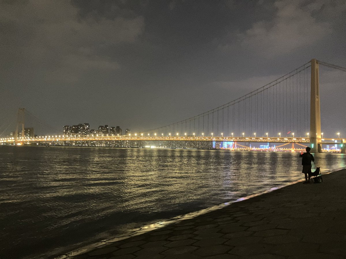 #武汉  #洪山       晚上江边的风吹得还挺舒服的、有没有一起坐着聊聊天的？ 🤪🤪