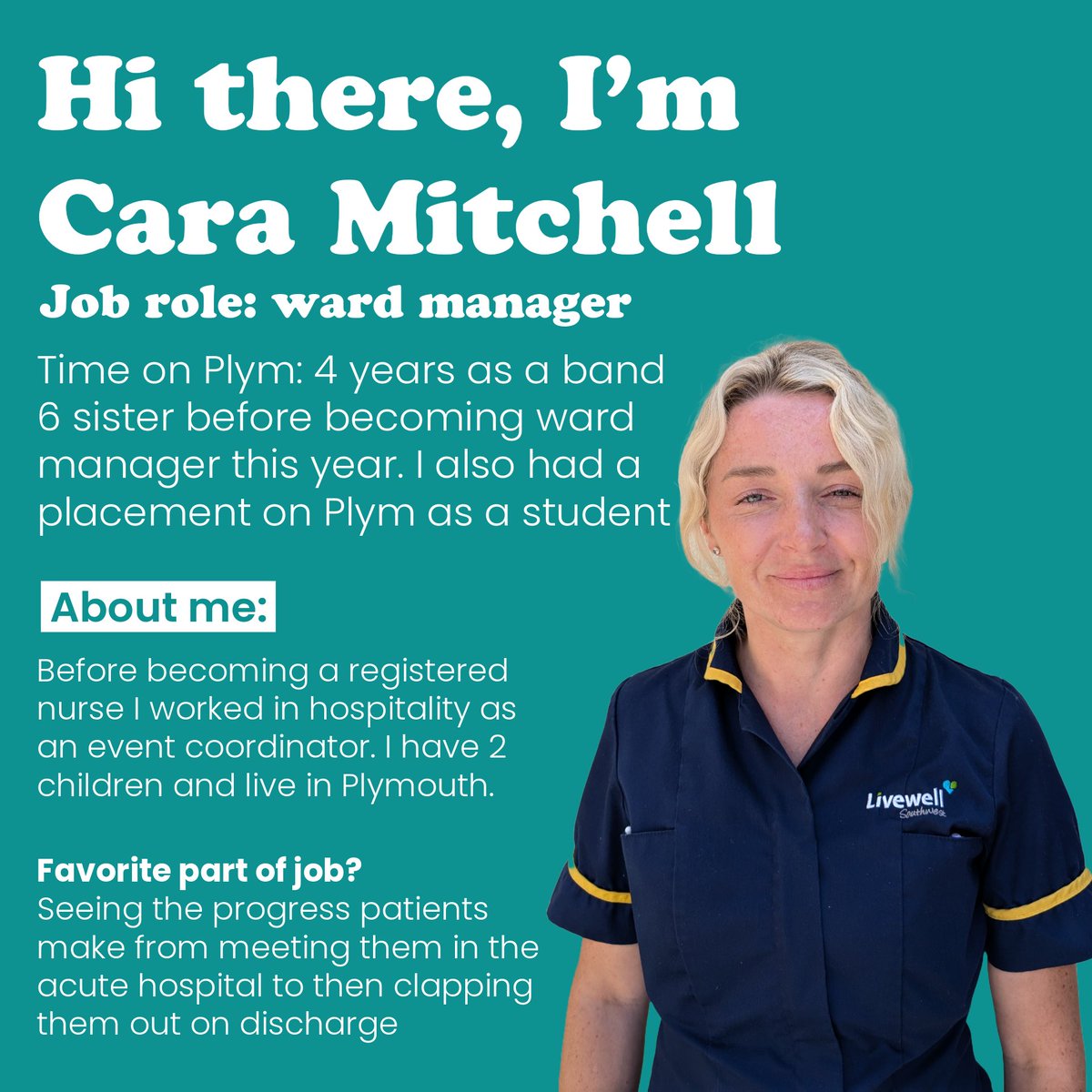 PlymUnit's tweet image. Meet our amazing #wardmanager on Plym