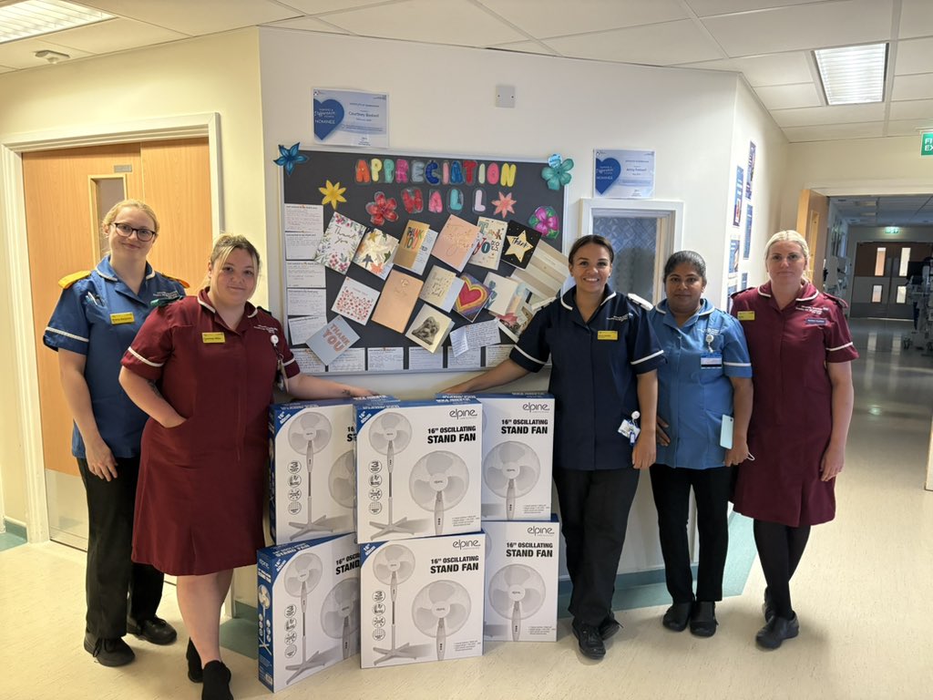 Ward 23 Surgery would like to say a huge thank you to Palace Bingo Coalville and Bedworth for their kind donation of some fans for the ward very much appreciated providing comfort during the heatwave #thankyousomuch #sokind