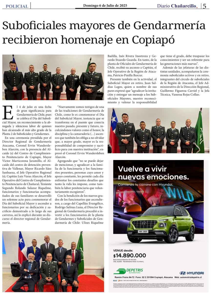 🟢🎖️Agradecemos a los medios de comunicación por la cobertura al Día del Suboficial Mayor oportunidad en la que fueron homenajeados 4 funcionarios y funcionarias de la región. 
#SomosReinserciónySeguridadPública