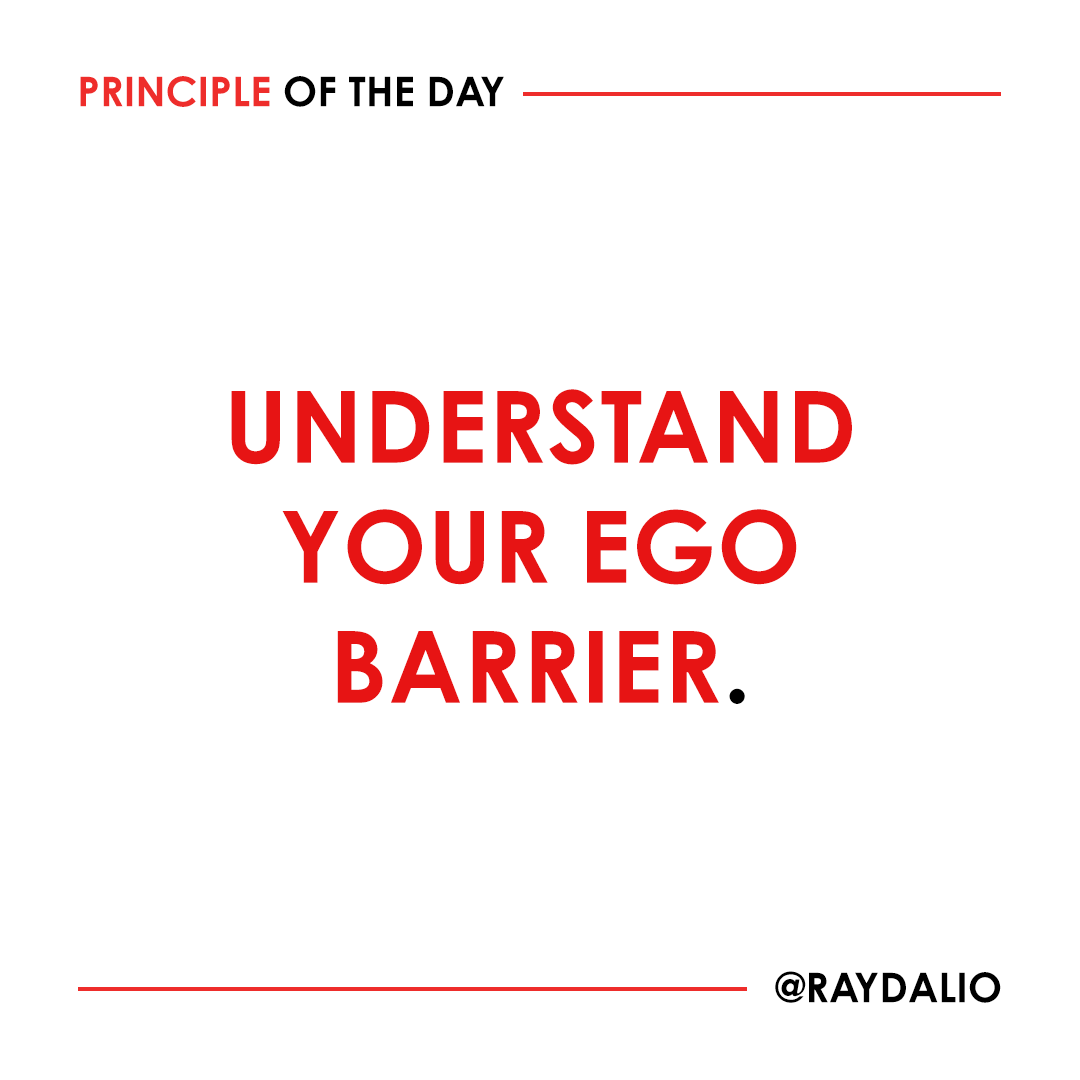 RayDalio's tweet photo. When I refer to your "ego barrier," I'm referring to your subliminal defense mechanisms that make it hard for you to accept your mistakes and weaknesses. Your deepest-seated needs and fears--such as the need to be loved and the fear of losing love, the need to survive and the fear of not surviving, the need to be important and the fear of not mattering--reside in primitive parts of your brain such as the amygdala, which are structures in your temporal lobe that process emotions. Because these areas of your brain are not accessible to your conscious awareness, it is virtually impossible for you to understand what they want and how they control you. They oversimplify things and react instinctively. They crave praise and respond to criticism as an attack, even when the higher-level parts of the brain understand that constructive criticism is good for you. They make you defensive, especially when it comes to the subject of how good you are. 

#principleoftheday