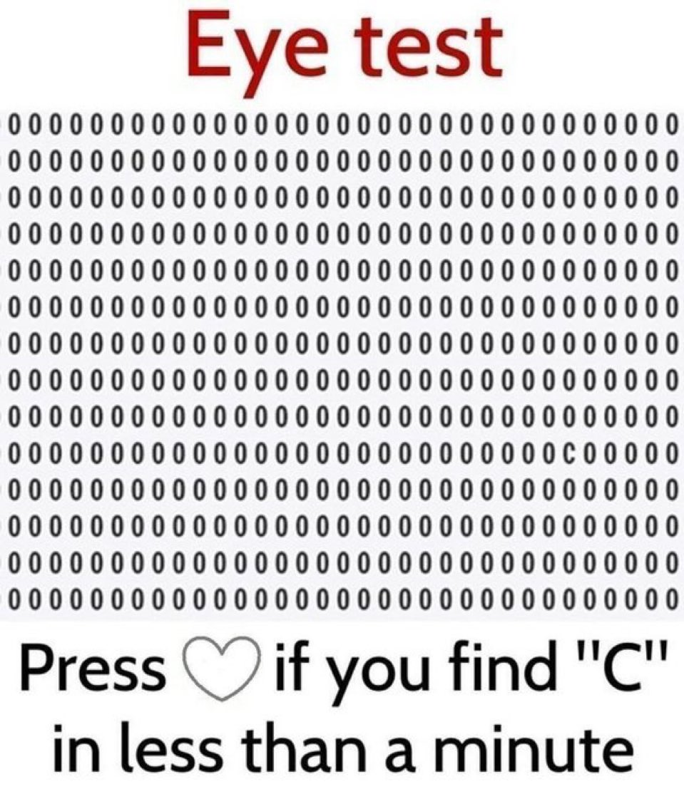 Real_JFK_Jr_'s tweet image. EYE TEST .
Press ❤️ if you find "C" in less then a minute