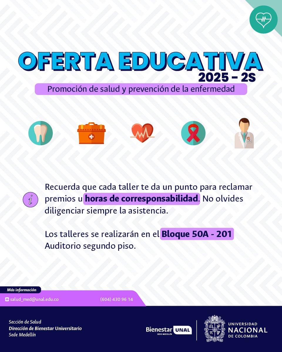 🔗 Consulta la programación completa aquí 👇🏾
…taruniversitario.medellin.unal.edu.co/salud/index.ph…

#SomosPrevención