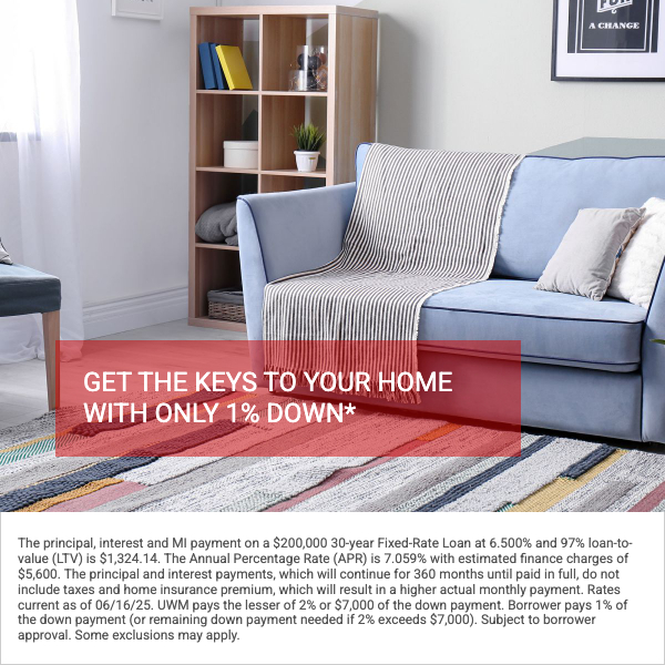 Dreaming of homeownership? 🏡 Now it’s closer than ever with our BRAND NEW 1% down program! 💸 Unlock the door to your new home with just 1% down—making your dreams more affordable &amp; achievable. Ready to take the leap? Let’s get started today! #Homeownership #1PercentDown