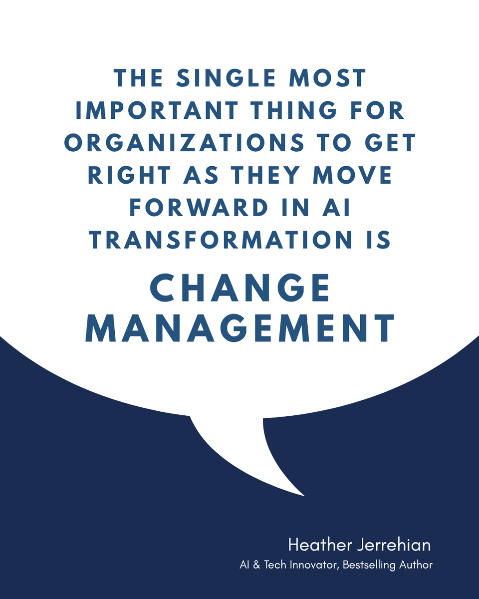 Heather Jerrehian (@jerrehian) on Twitter photo I always say the most important thing for orgs to get right in #AI transformation is change management. <a href="/faisal_hoque/">Faisal Hoque</a> <a href="/tdav/">Tom Davenport</a> & #ErikNelson call for a Chief Innovation & Transformation Officer (CITO) to blend tech expertise with org psychology in <a href="/mitsmr/">MIT Sloan Management Review</a> tinyurl.com/ntaz3r77 I always say the most important thing for orgs to get right in #AI transformation is change management. <a href="/faisal_hoque/">Faisal Hoque</a> <a href="/tdav/">Tom Davenport</a> & #ErikNelson call for a Chief Innovation & Transformation Officer (CITO) to blend tech expertise with org psychology in <a href="/mitsmr/">MIT Sloan Management Review</a> tinyurl.com/ntaz3r77