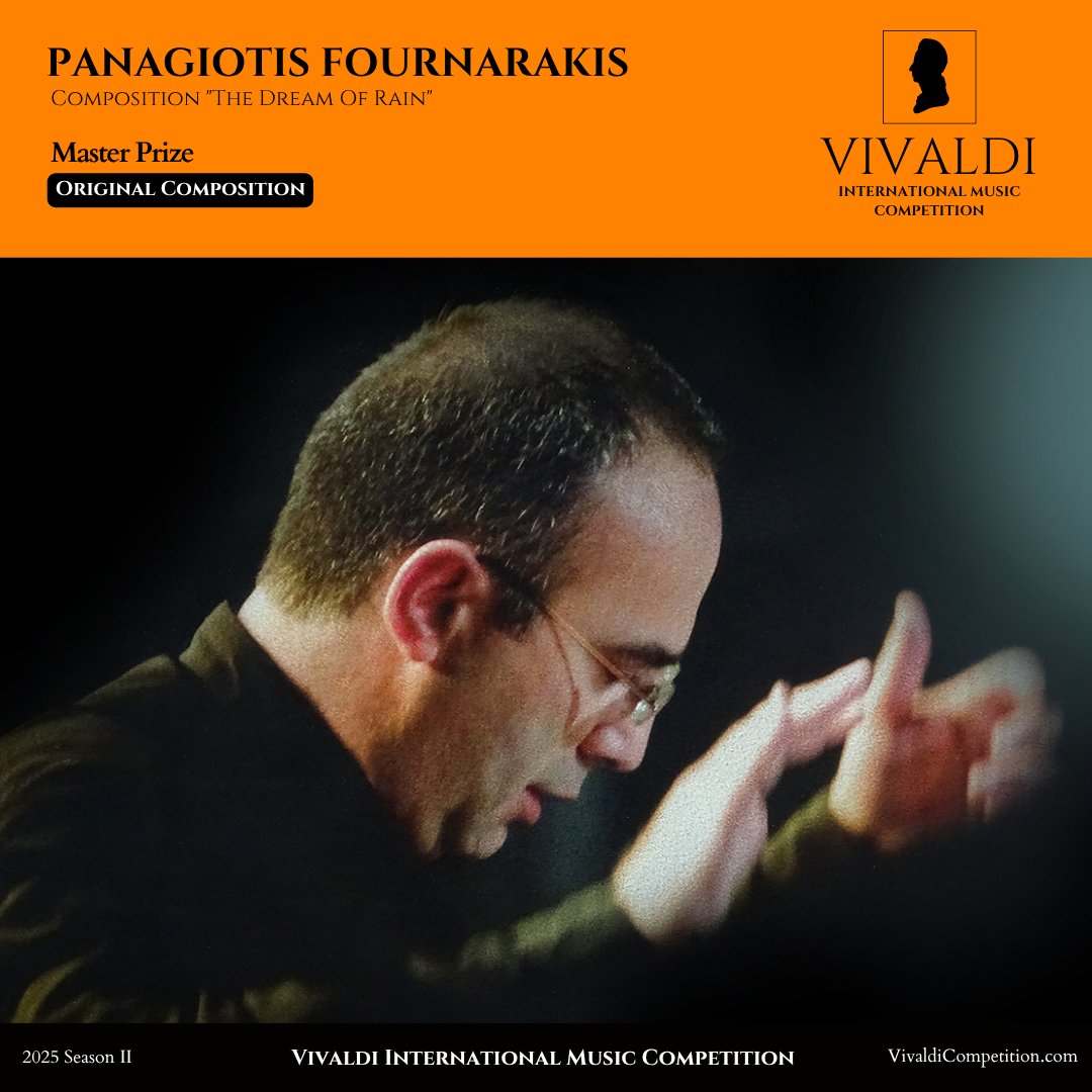 Congratulations to Panagiotis Fournarakis on receiving the Master Prize at the Vivaldi International Music Competition 2025, Season 2! An exceptional achievement in artistry.

#MusicCompetition #VivaldiCompetition #MusicAward #InternationalMusicCompetition #GlobalMusicAwards