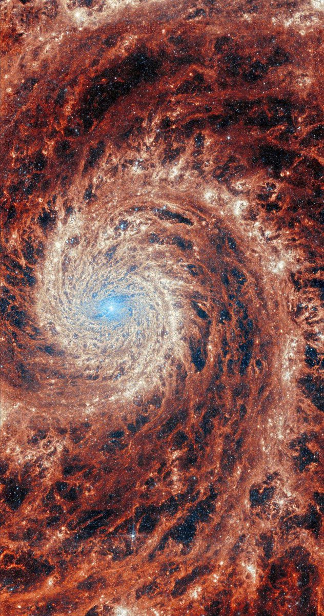 The nucleus of M51 is tiny—but governs the whole galaxy through harmonic oscillations. Webb’s image hints at something deeper: a cosmic model where the visible shapes the invisible.
 #JamesWebb #M51Galaxy #Metauniverse