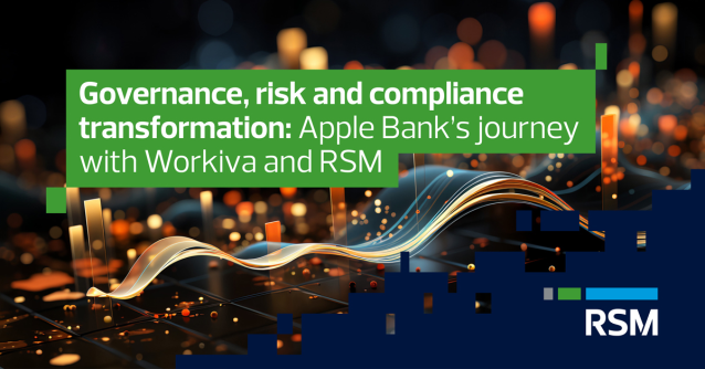 When strong collaboration meets the right tech: RSM and Workiva helped Apple Bank scale GRC, supporting post-M&amp;A integration and compliance needs. Check out the transformation: [Apple Bank GRC | Workiva] #RSM #Workiva #GRC #Teamwork #FinanceTransformation rsm.buzz/3Tte1Yd