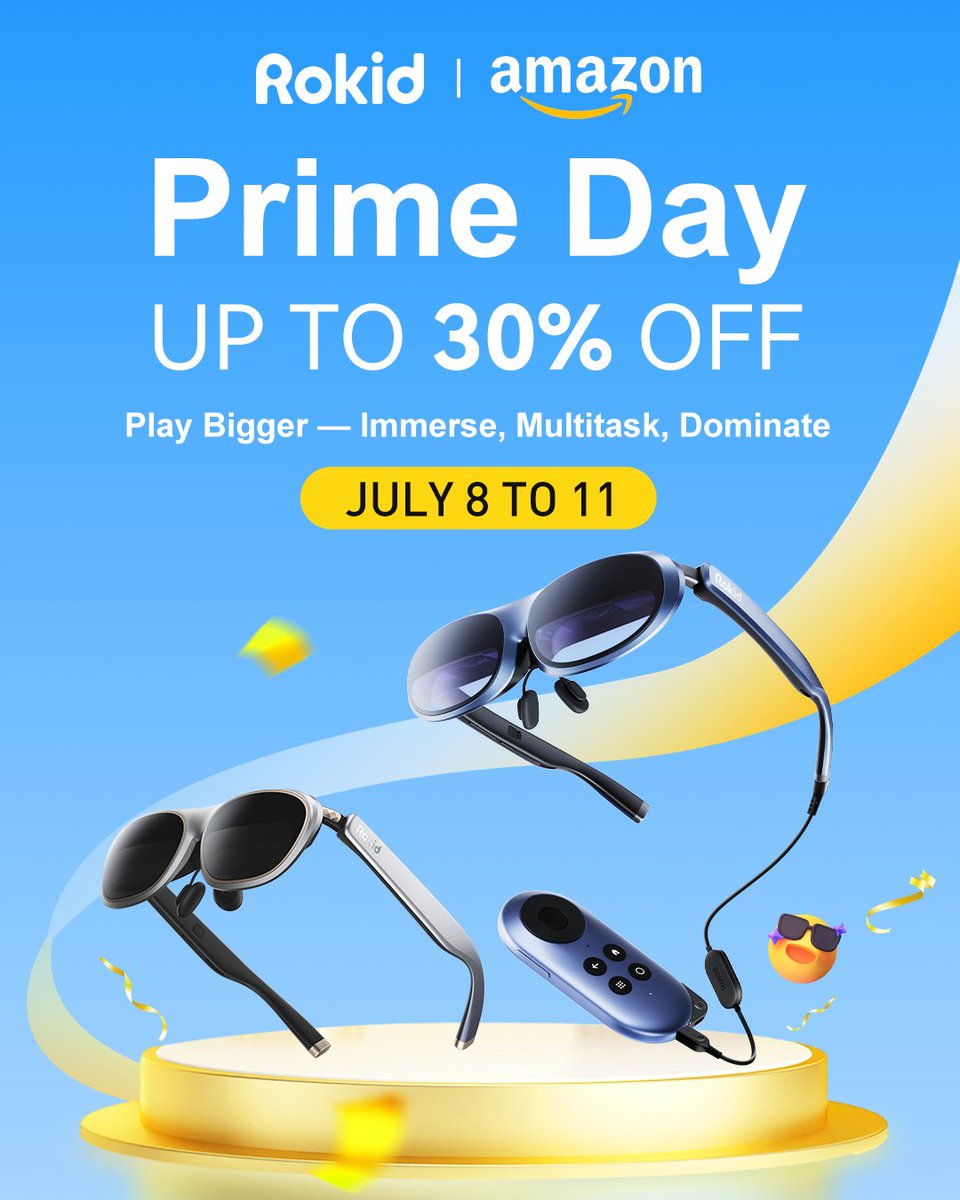 💥 Prime Day is here!
🎮 Level up your AR experience with massive savings!
Up to 30% OFF on Rokid devices.

⚡ Limited-time deal 
🛒 Shop now: bit.ly/3U08RTK
#Rokid #PrimeDay #Amazon #ARgaming #TechDeals