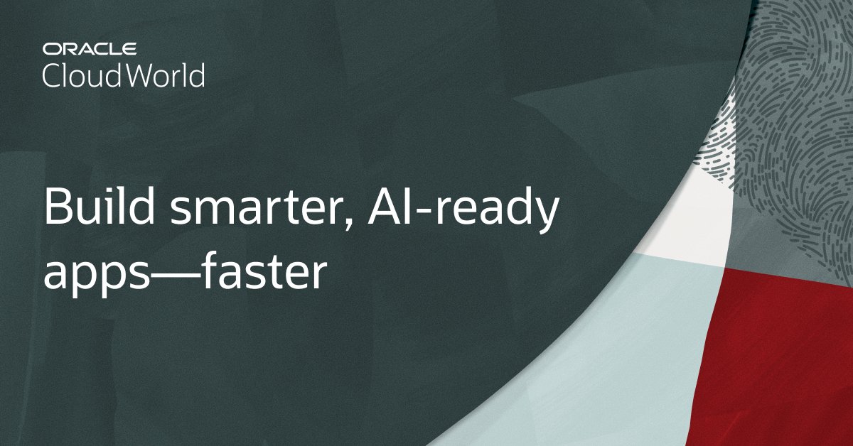 Learn how <a href="/Oracle/">Oracle</a>'s converged, multimodal database can help you accelerate application development and AI integration. Don’t miss #CloudWorld in Las Vegas—October 13-16: social.ora.cl/60164S4Cg