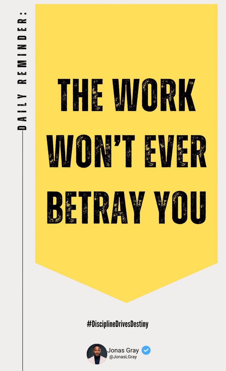 JonasLGray's tweet image. The work never lies. Keep showing up! #DisciplineDrivesDestiny