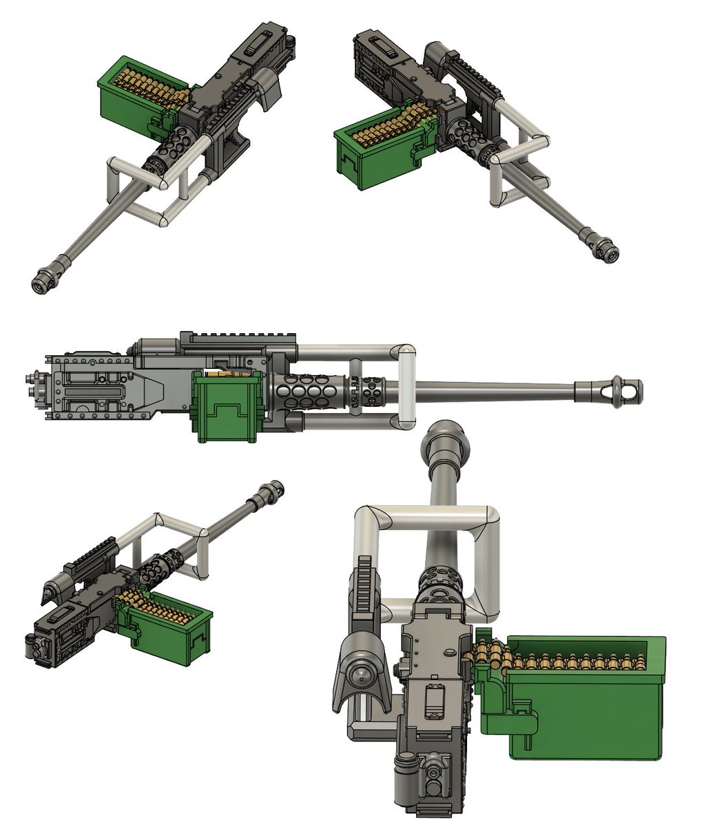 N4BVEyfgTOWHNYj's tweet image. M45QMからのスピンアウトとして
あの時に造った機関砲のデータをベースにM2重機関銃の様な長物武器を作成中
7パーツ構成で推進中
諸々の採寸はタクティカルメイドさんを基準にしているので1/10位です