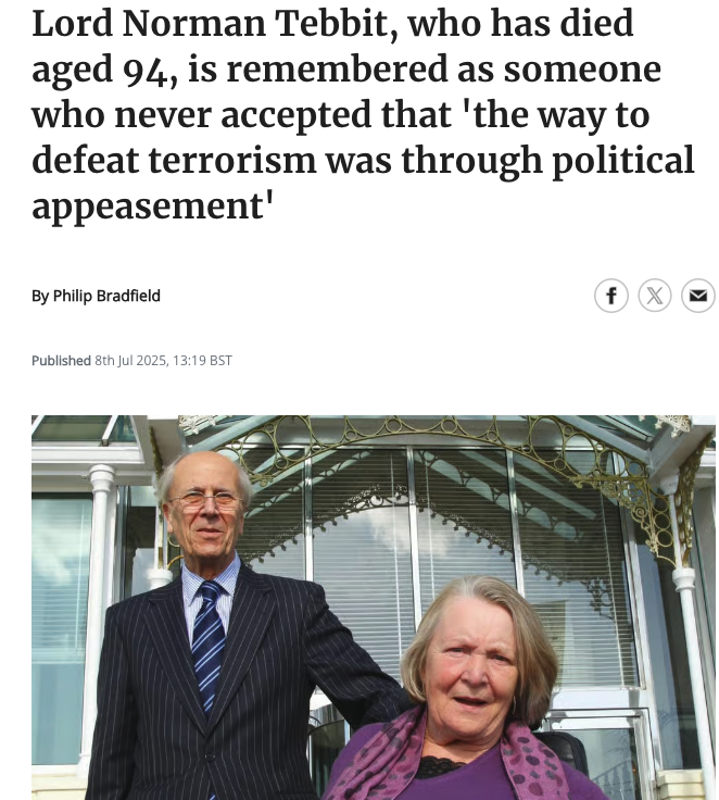 potkazar's tweet photo. we once had politicians running the country who didnt appease terrorists, now we have an Attorney General and MPs who are terrorist sympathisers
#NormanTebbit RIP https://t.co/ZXqy38WZga