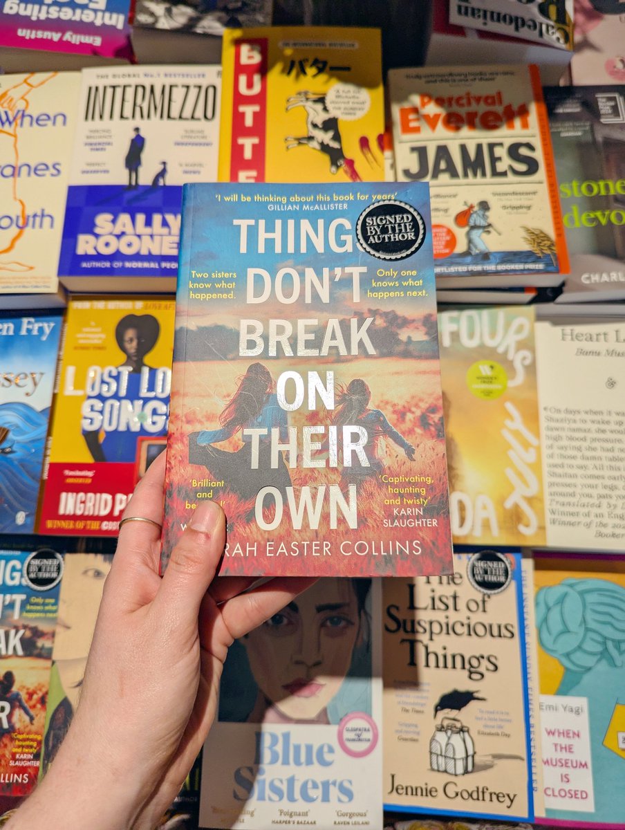 The lovely <a href="/saraheastercols/">Sarah Easter Collins</a> popped in and signed copies of her novel Things Don't Break on their Own today.

What excitement we are having with our event this evening as well.