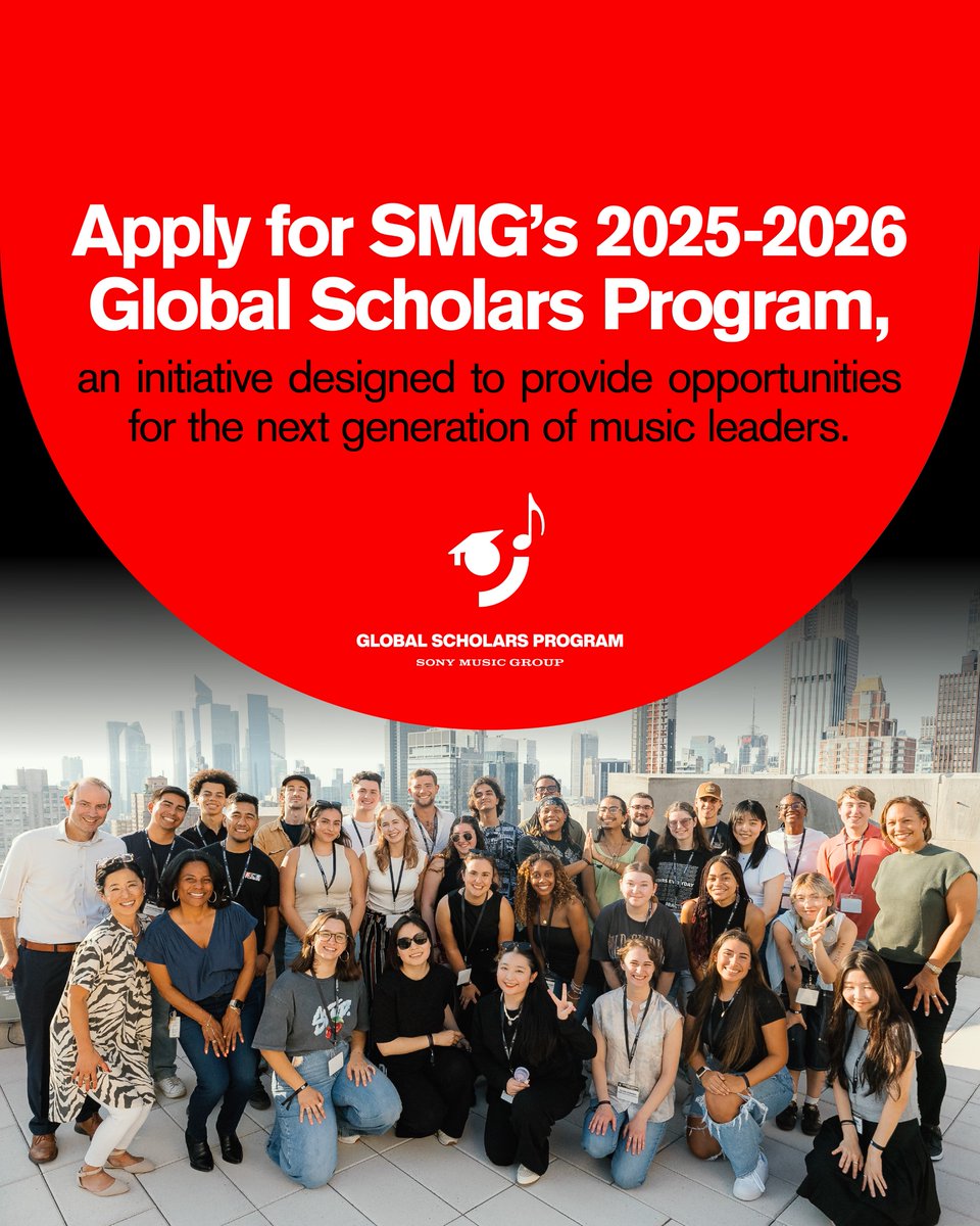 sonymusicnews's tweet image. Apply now to join the next cohort of SMG’s Global Scholars Program! This initiative provides scholarships and enrichment opportunities for students pursuing music and music-related fields of study at accredited colleges and universities. Learn more here: sonymusic.link/gsp25