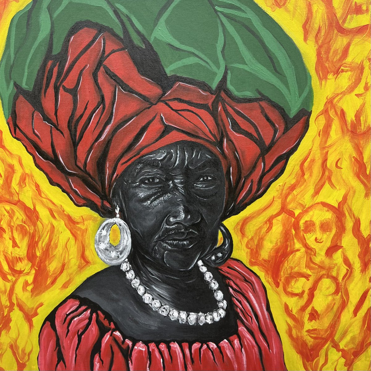 fvndi24's tweet photo. Obiageri (Ancestral flame)

She rises through ancestral fire, wrapped in wisdom and strength. Her gaze speaks of battles, her crown bears legacies. A matriarch forged in flame.

Acrylic on canvas
(2025). https://t.co/irOI1dty8A
