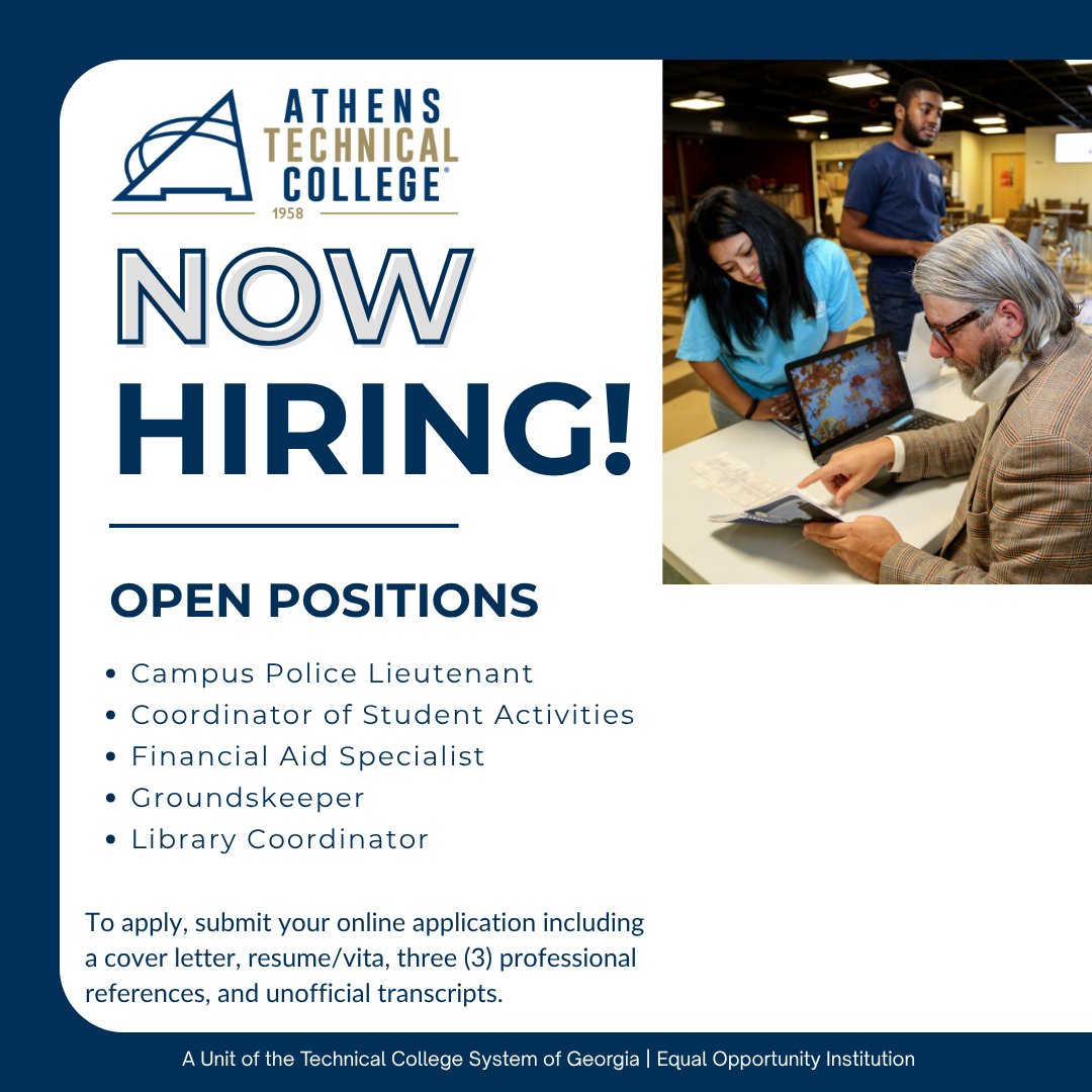 We're hiring! Please submit your online application including a cover letter, resume/vita, three (3) professional references, and unofficial transcripts. The open positions can be found at ow.ly/Bg0n50WkBL8