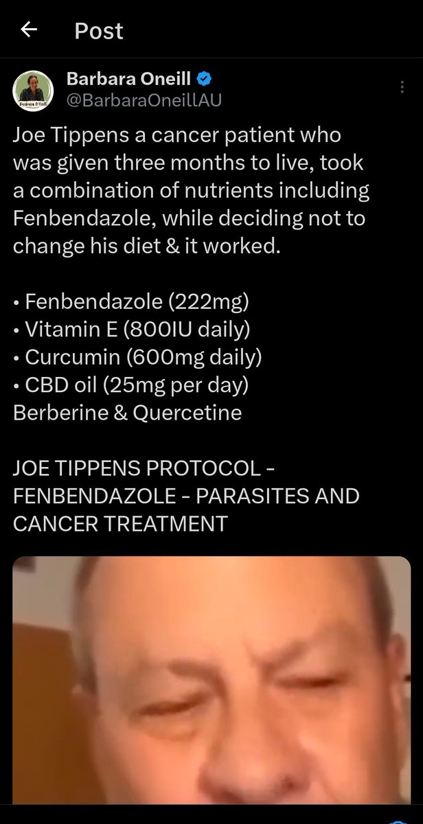 Joe Tippens Protocol...

FENBENDAZOLE...👀

Cancer Treatment