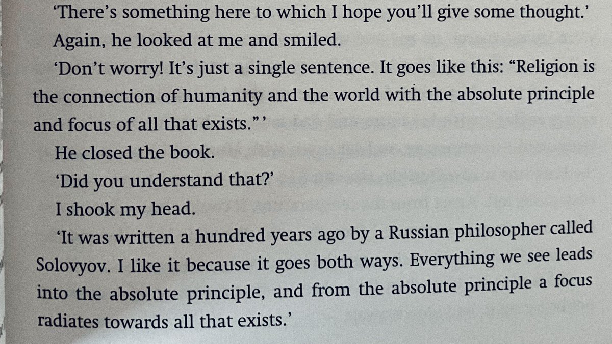 Solovyov, in Knausgaard. The Wolves of Eternity.