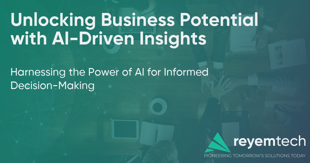 reyemtech's tweet image. 📰 New Article: Unlocking Business Potential with AI-Driven Insights
Harnessing the Power of AI for Informed Decision-Making
Read the full article: reyemte.ch/u39
#ReyemTech #TechInsights