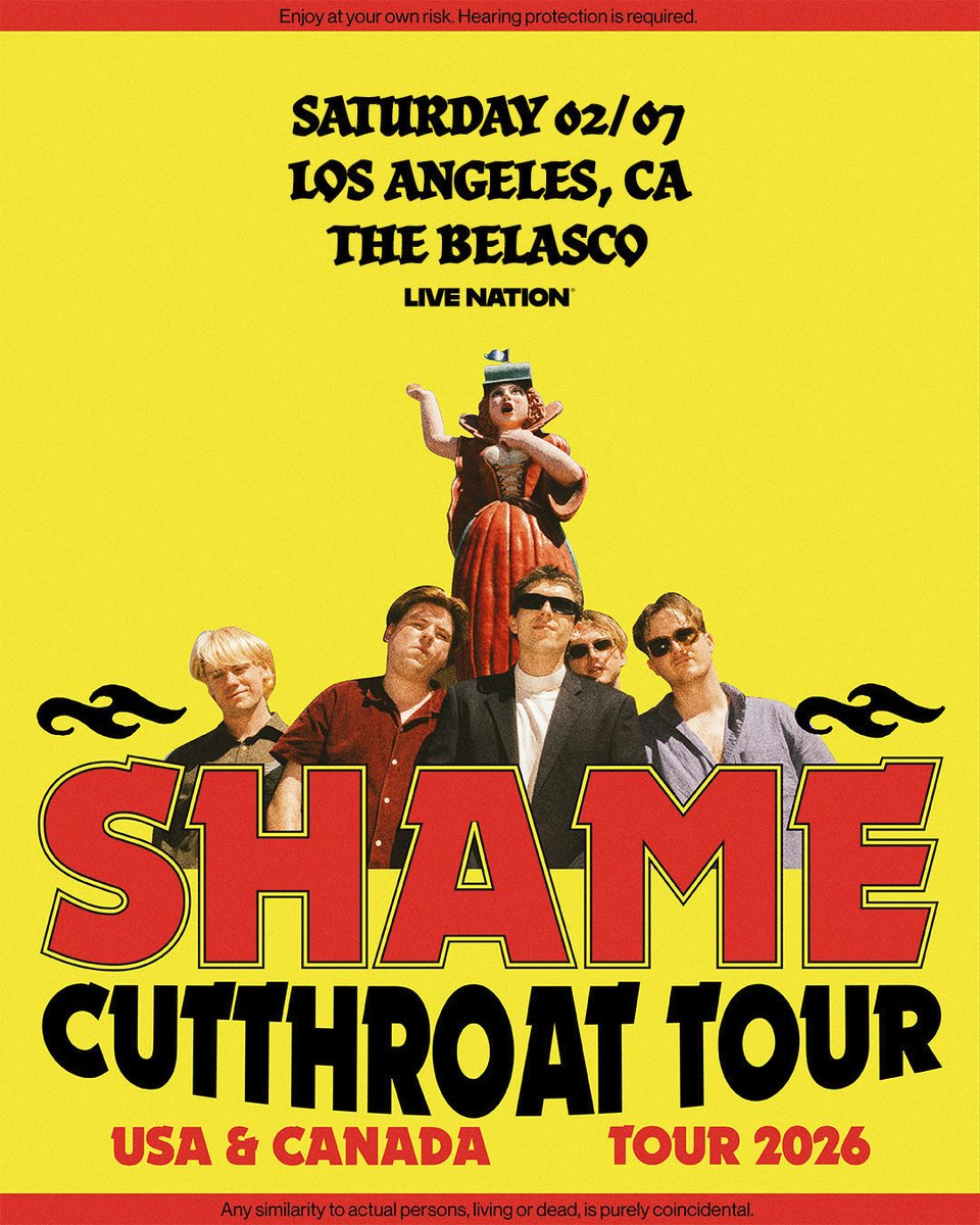 NEW SHOW JUST ADDED‼️

shame: Cutthroat Tour is heading to The Belasco on Saturday, February 7.

⚔️ Presale starts tomorrow (7/8). Use code: LIGHTS
⚔️ General on sale Friday (7/11) at 10AM.

Learn more at thebelasco.com