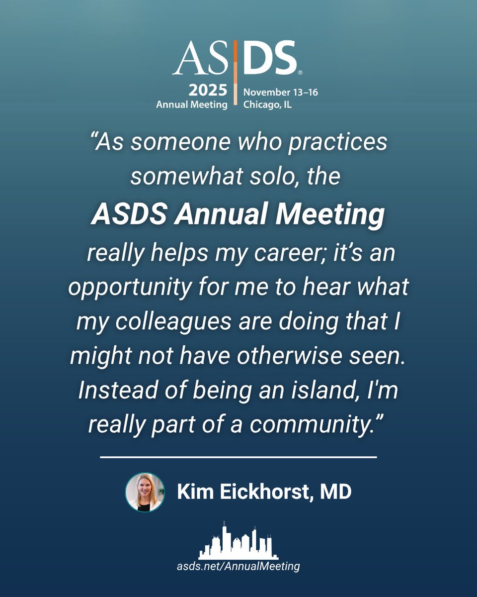 Networking is the essence of the ASDS Annual Meeting! It's your golden opportunity to connect with fellow members, forge valuable relationships and tap into a wealth of mentorship in an intimate atmosphere. asds.net/AnnualMeeting