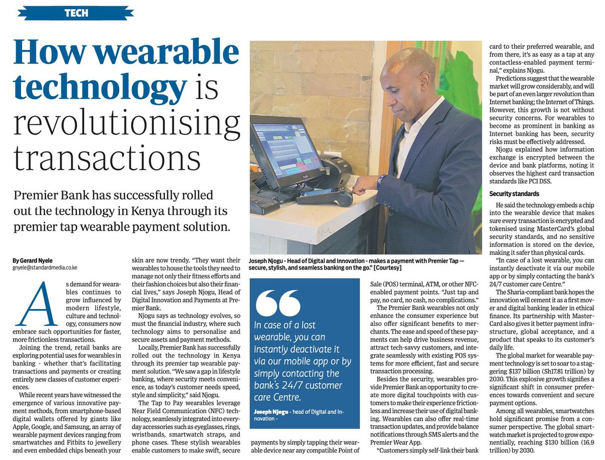 Forgot your wallet? No worries. With Premier Bank Wearables, your phone case,watch,or ring becomes your wallet. We’re launching 8+smart, Shariah compliant payment devices! The New beginning is here! 
#PremierBankWearables #TheInnovativeBankForAfricaAndBeyond