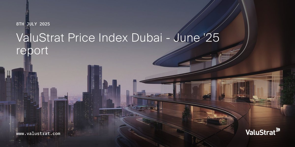 🆕 June 2025 VPI update: Dubai’s housing market continues to advance as home values up 9.7% YTD and still tracking toward 18% annual growth

📥 Download report: valustrat.com/products/dubai… 

#DubaiRealEstate #ValuStratResearch #VPI #PropertyMarket #ResidentialTrends #RealEstateNews