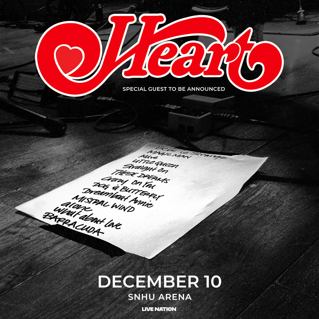 105.7 WROR (@1057wror) on Twitter photo JUST ANNOUNCED: Heart is coming to the SNHU Arena this December! Tickets on sale Friday at 10am! JUST ANNOUNCED: Heart is coming to the SNHU Arena this December! Tickets on sale Friday at 10am!