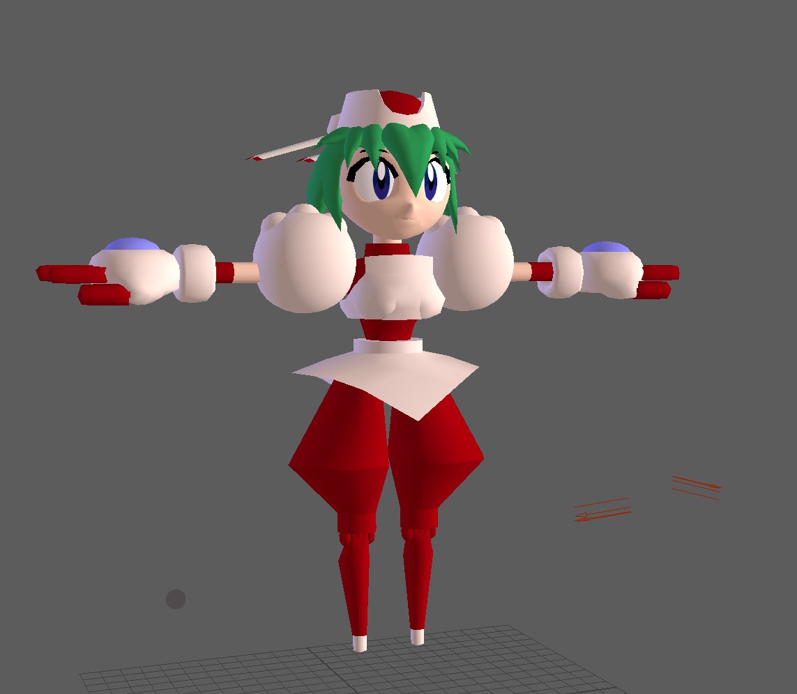 making something relatively high poly (compared to n64 models lul) feels like rock lee taking off his training weights  (no textures yet cause im lazy)