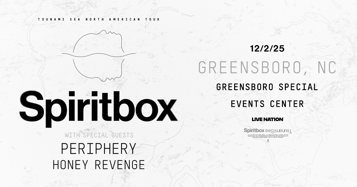 gsocomplex's tweet image. JUST ANNOUNCED! 🤘
@spiritboxband is bringing the Tsunami Sea North American Tour Part II to the Greensboro Special Events Center on 12/2 with special guests @Periphery & Honey Revenge! Tickets go on sale this Friday, July 11th, at 10 AM local time. 🌊
