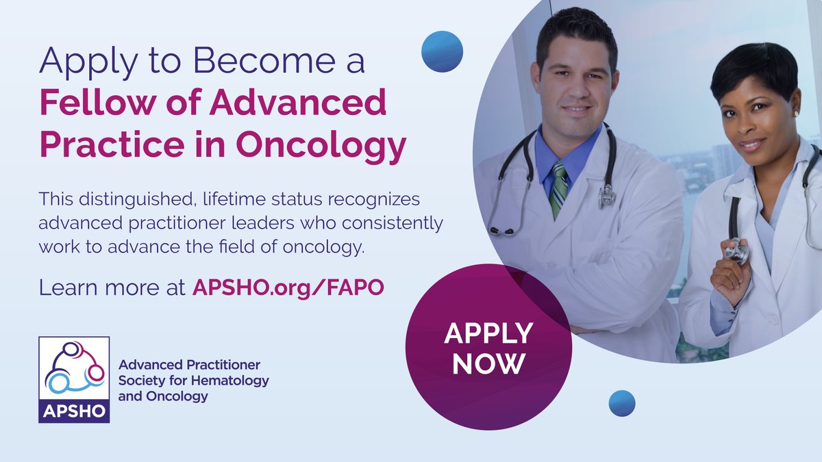 📜The APSHO Fellow of Advanced Practice in Oncology (FAPO) is a lifetime designation for APSHO members. This distinguished status recognizes advanced practitioners who consistently work to develop the field of oncology and hematology. 

apsho.org/page/fapo

#APSHO #FAPO