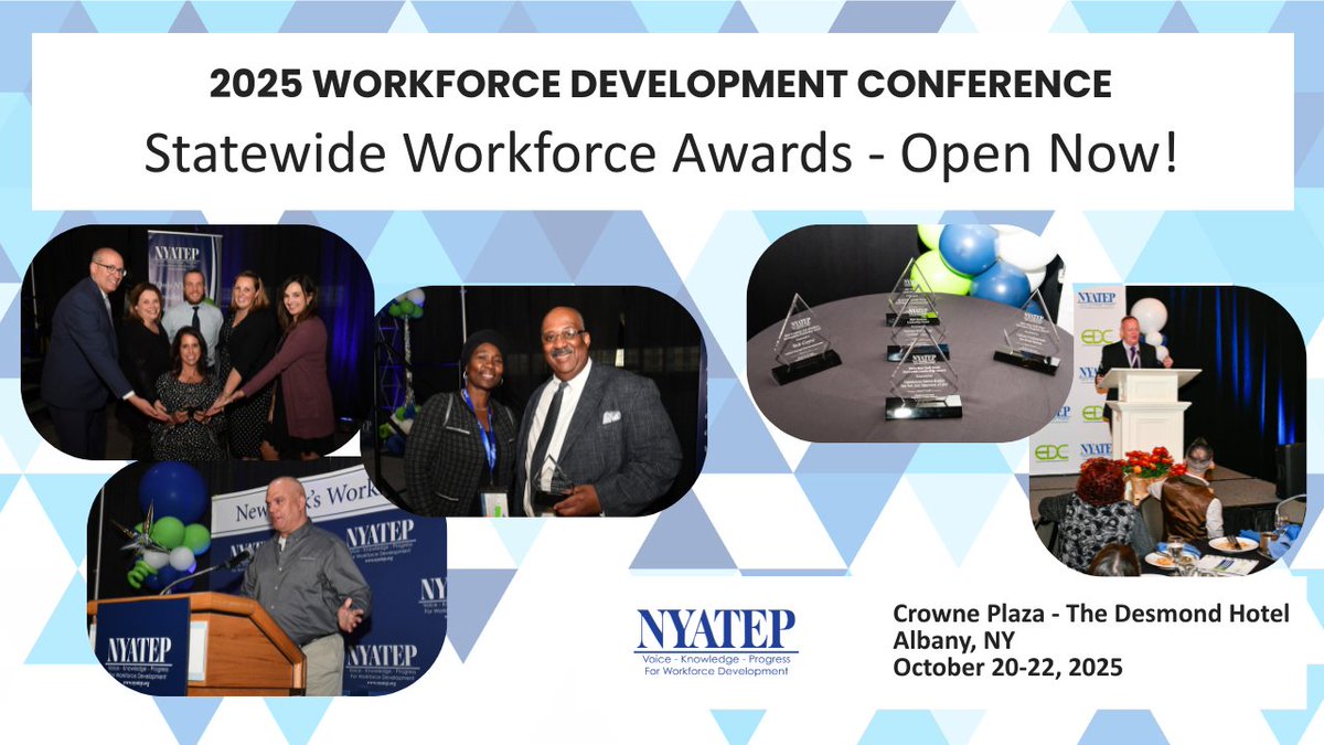 🏆 Nominations are open for the 2025 NYATEP Statewide Workforce Awards! Help us celebrate the leaders &amp; programs making a difference across NY.

🗓️ Deadline: August 13
🔗 Submit now! nyatep.org/2025awards